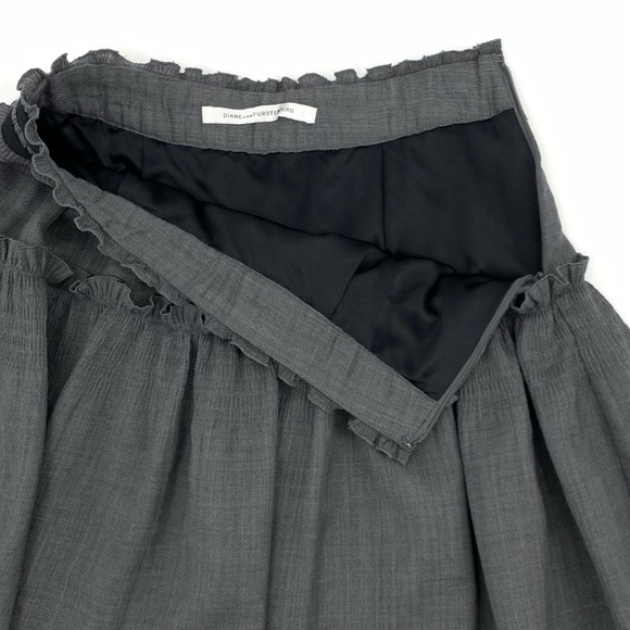 Diane Von Furstenberg Pyrette Bis Wool Blend Ruffle Mini Skirt - Picture 6 of 10